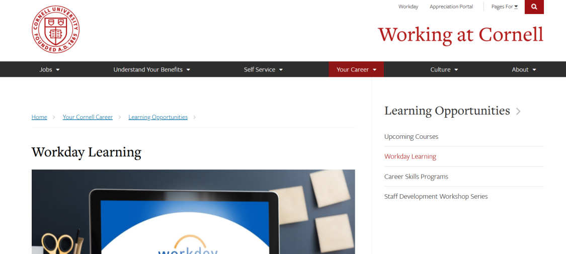 Workday Learning官网页面